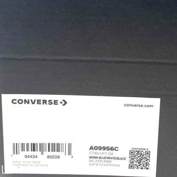 Converse Ctas Lift OX Worn Blue Canvas Platform Women's Low Top Sneaker A09956C - Picture 8 of 9